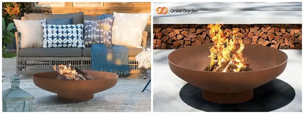Weathering Steel Round Bowl Fire Pit