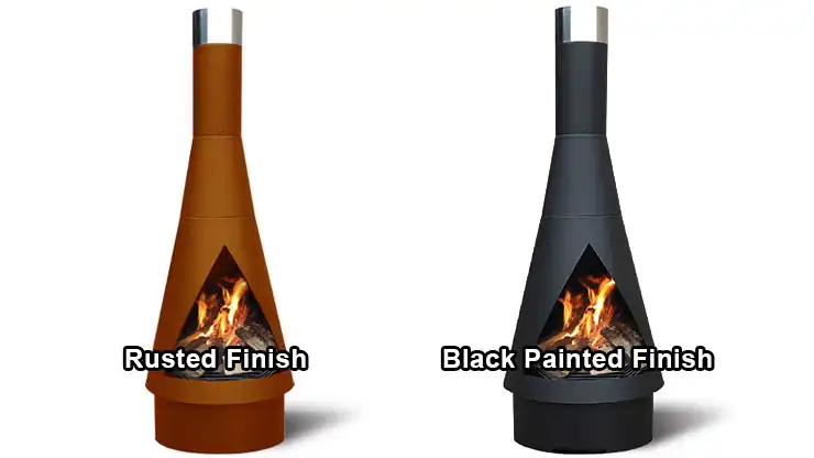 Corten Steel Round Angled Fireplace