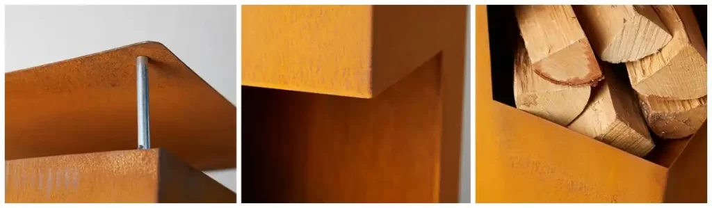 corten steel chiminea