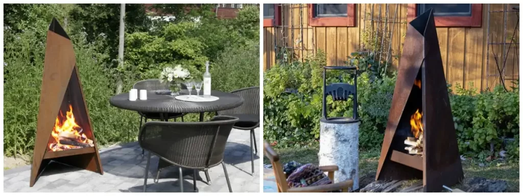 Corten Steel Outdoor Chiminea fire pits