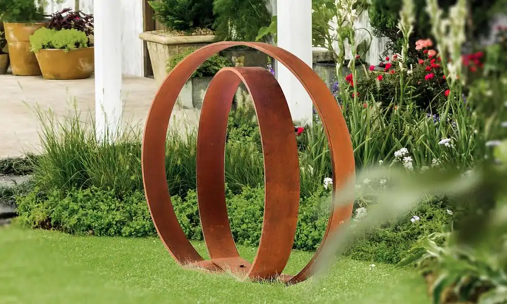 Corten Circle Garden Sculpture garden art
