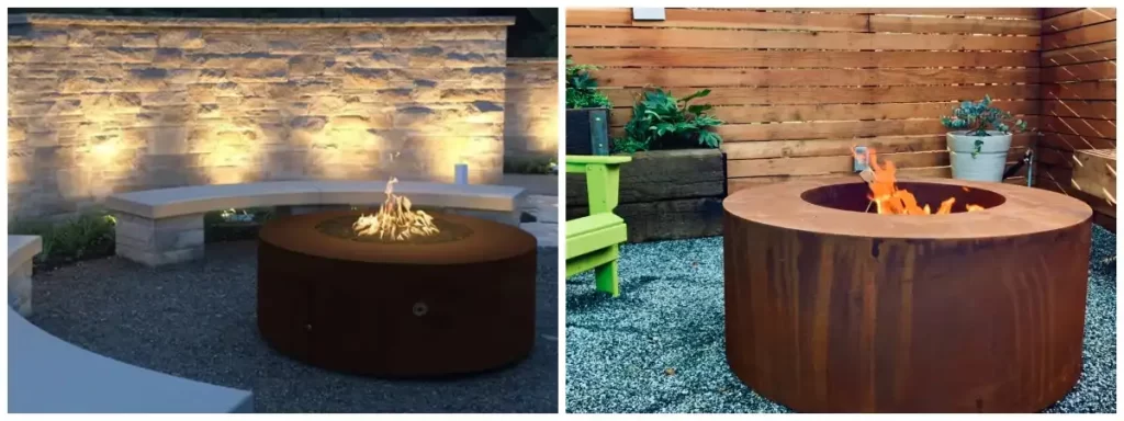 Corten Steel Fire Pit Gas