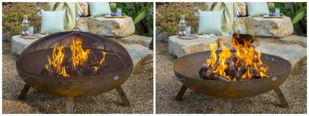 fire pit and table