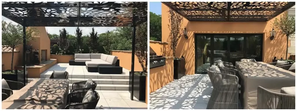 Modern Corten Steel Garden Pergola
