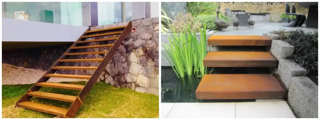 corten Steel Garden Stairs