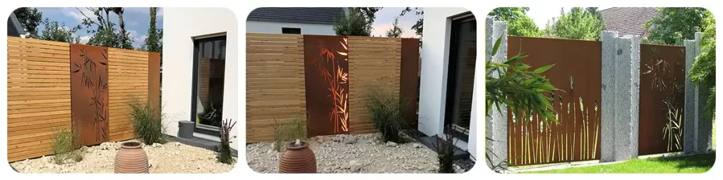 corten steel privacy panels