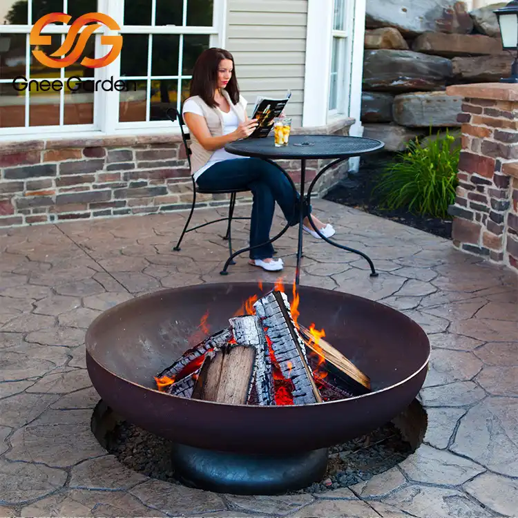 Corten Steel GN-FP-309 Wood Burning Fire Pit Bowl image