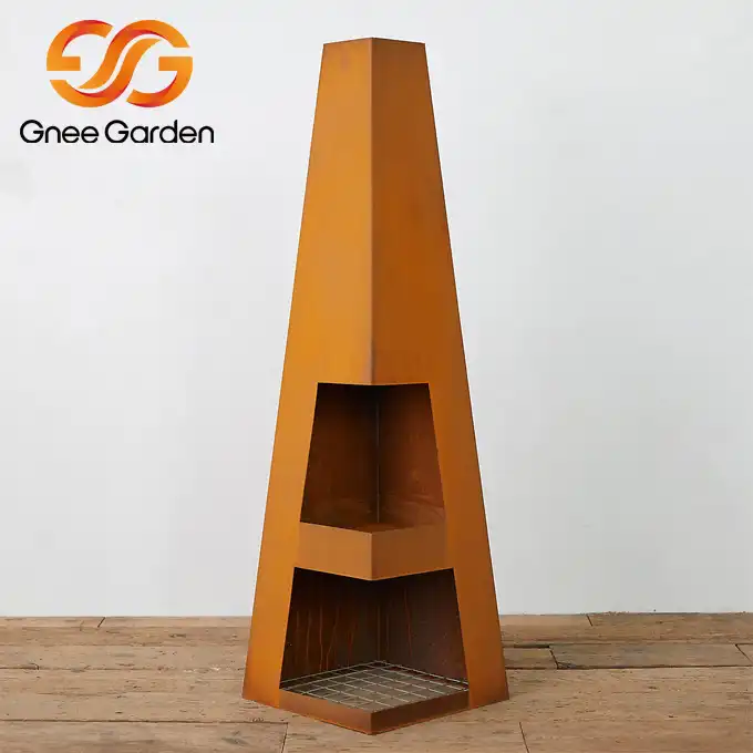 Corten Steel GN-FP-412 wood burning fireplace image 3