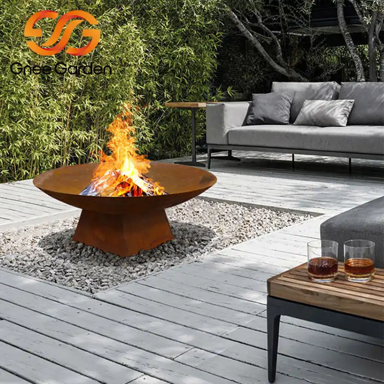 Corten GN-FP-301 Round Fire Pit Bowl image 5