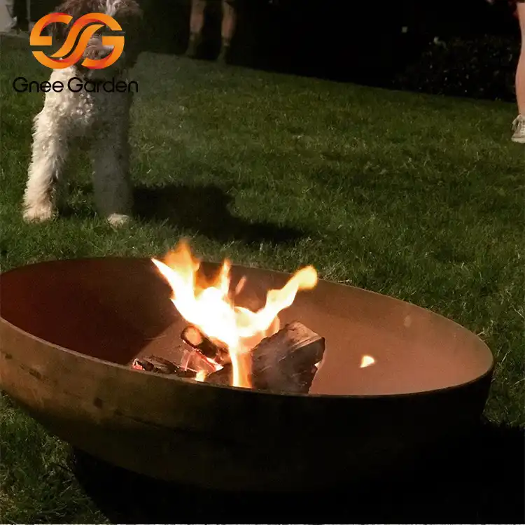 Corten Steel GN-FP-309 Wood Burning Fire Pit Bowl image 4