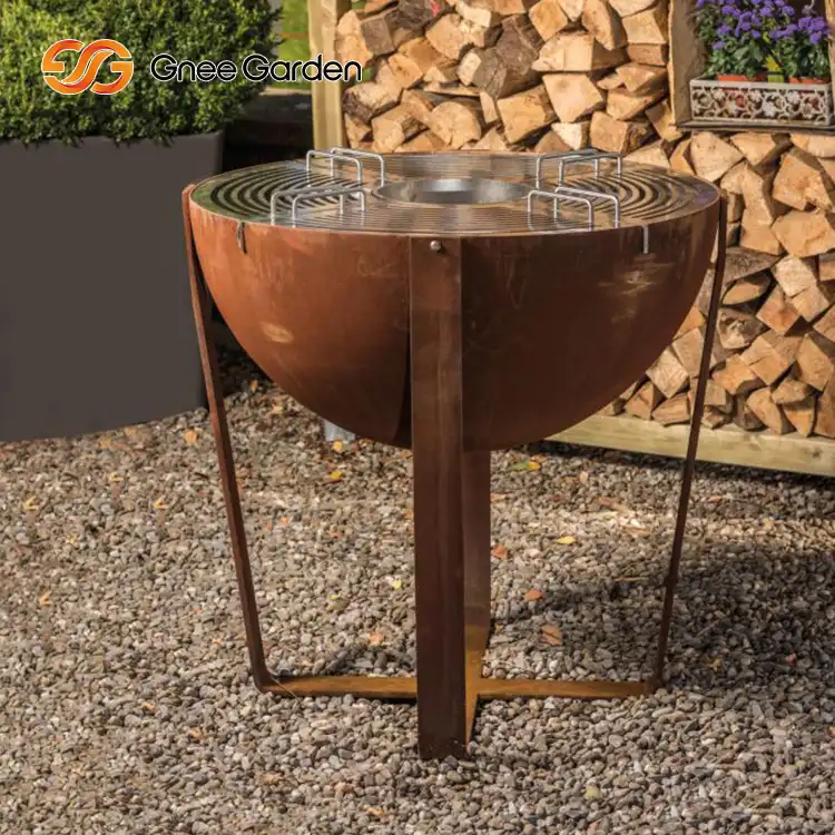 Corten Steel GN-BBQ-201 BBQ Firepit Grill image 6