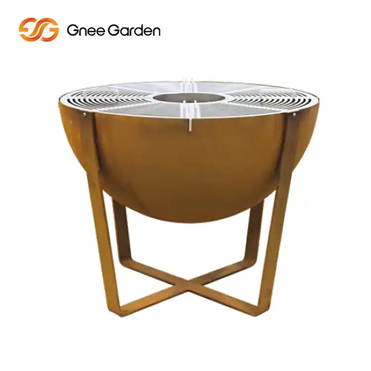 Corten Steel GN-BBQ-201 BBQ Firepit Grill image 5