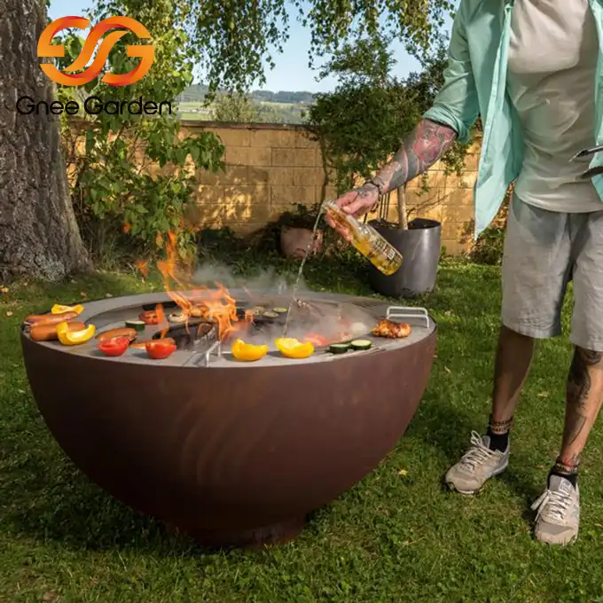 Corten Steel GN-BBQ-212 Backyard Party Bbq Grill image 6