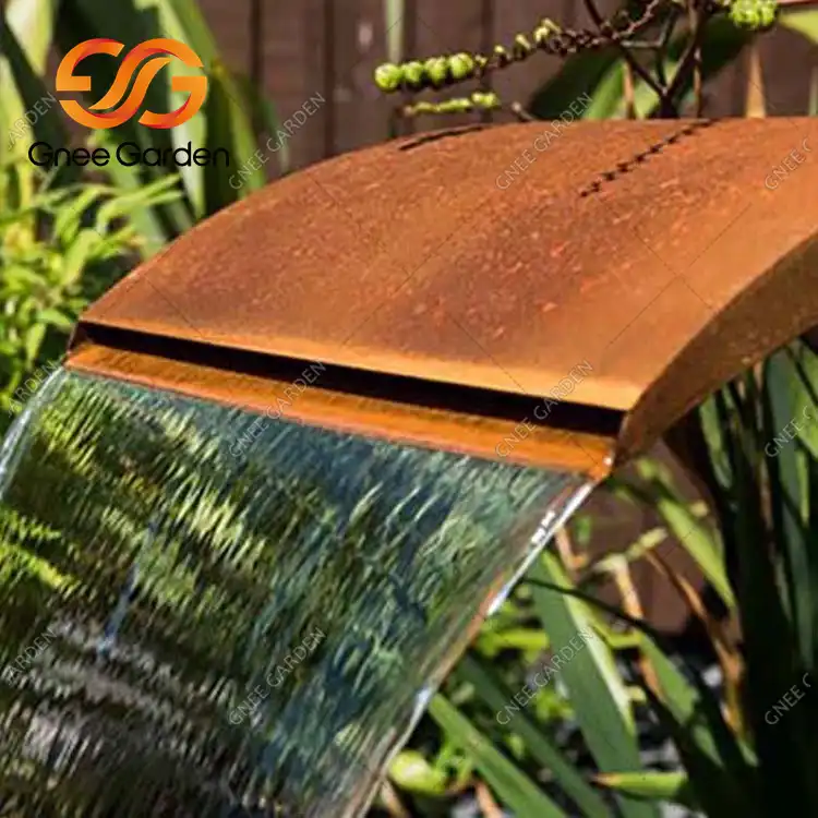 Corten Steel GN-WF-066 Outdoor Water Fountain Garden Waterfall image 3