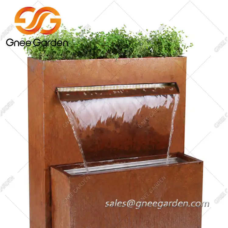 Corten Steel GN-SF-105 FreeStanding Pond Water Feature image 6