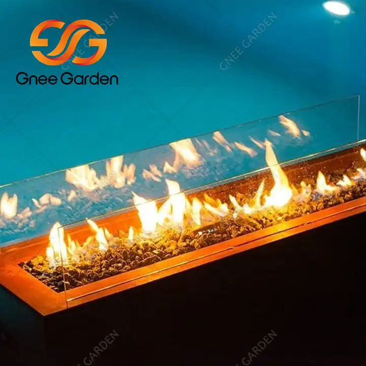 Rectangular Corten Steel GN-FP-306 Gas Fire Pit image 3