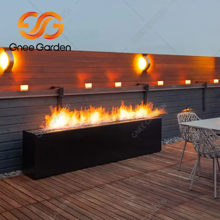 Rectangular Corten Steel GN-FP-306 Gas Fire Pit image 4