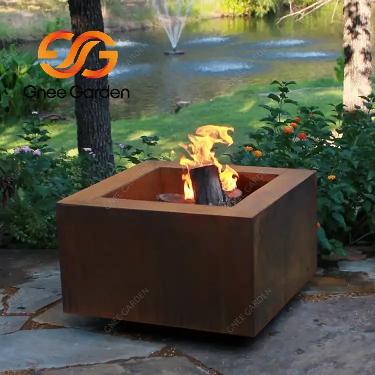 Corten Steel Square Fire Pit GN-FP-302 image