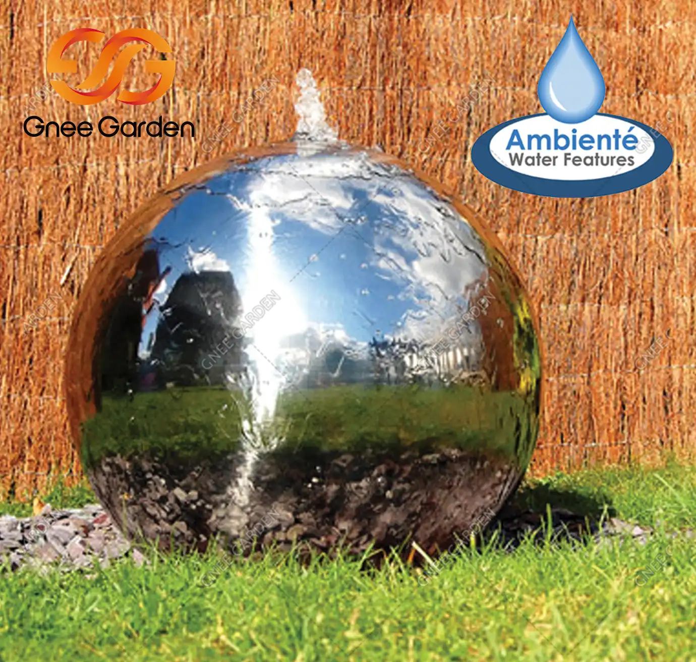 Stainless steel GN-WF-006 ball water feature image