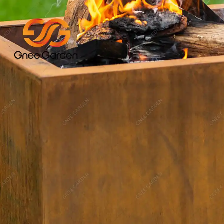 Corten Steel Square Fire Pit GN-FP-302 image 2