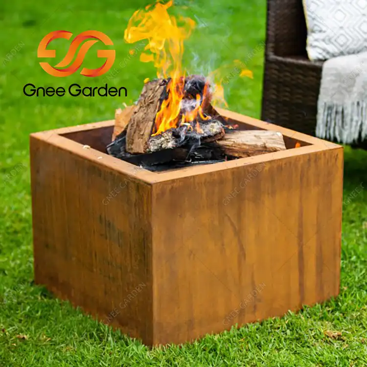 Corten Steel Square Fire Pit GN-FP-302 image