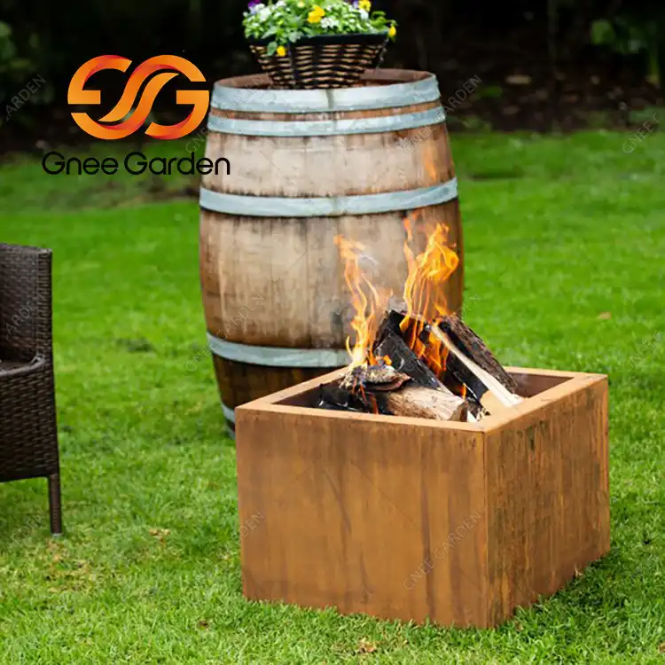 Corten Steel Square Fire Pit GN-FP-302 image 3