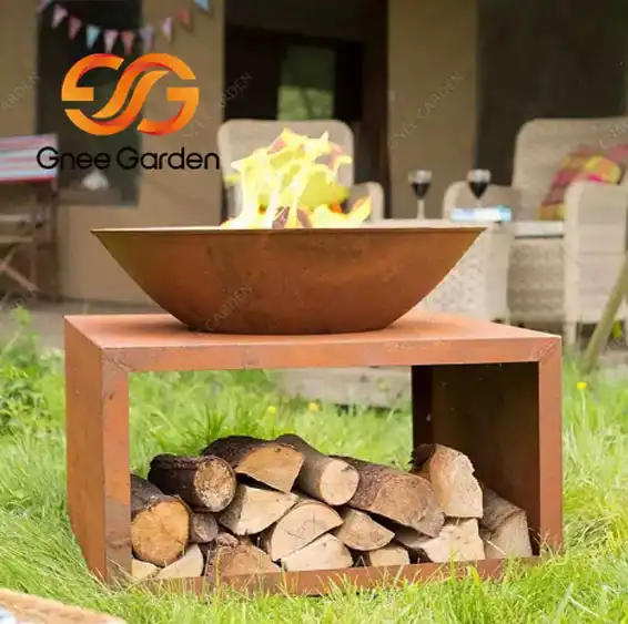 Outdoor Camping Corten Steel GN-FP-304 Wood Burning Fire Pit Bowl image