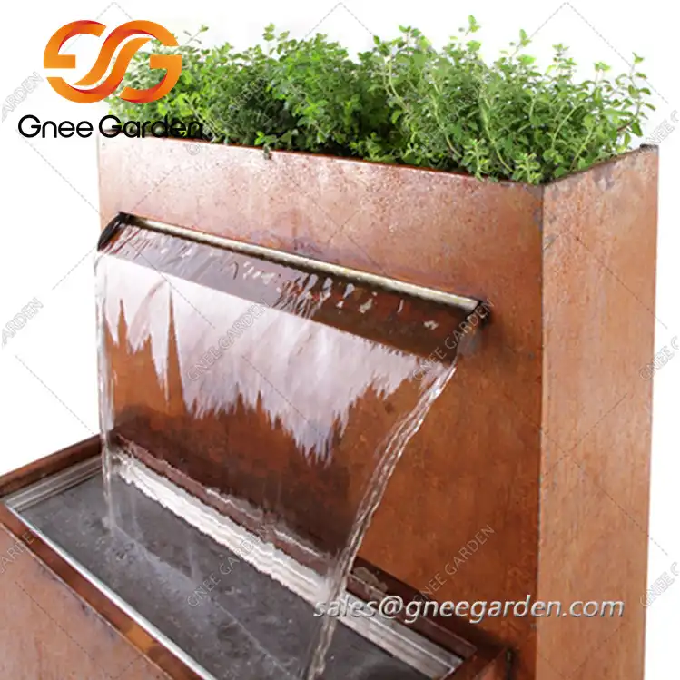 Corten Steel GN-SF-105 FreeStanding Pond Water Feature image 2