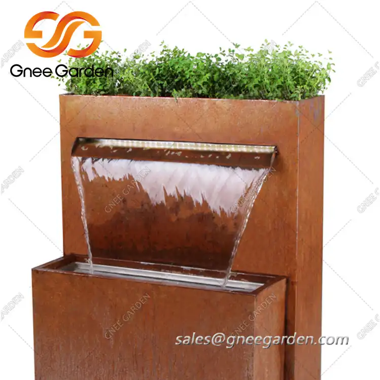 Corten Steel GN-SF-105 FreeStanding Pond Water Feature image 3