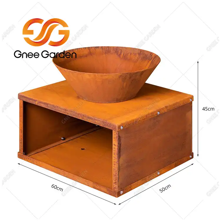 Outdoor Camping Corten Steel GN-FP-304 Wood Burning Fire Pit Bowl image