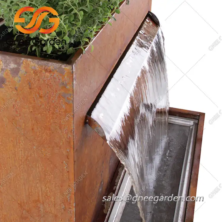 Corten Steel GN-SF-105 FreeStanding Pond Water Feature image 5