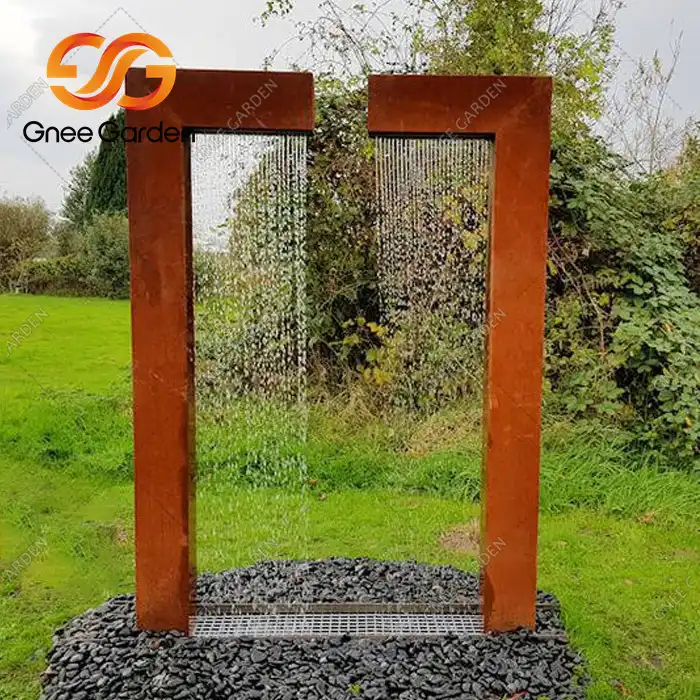 Garden Decoration Waterfall Corten Steel GN-WF-088 Water Rain Curtain Fountain image 5