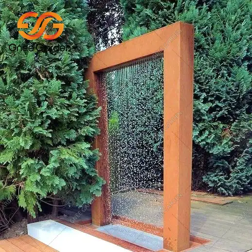 Garden Decoration Waterfall Corten Steel GN-WF-088 Water Rain Curtain Fountain image 3