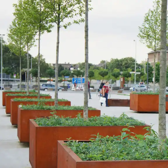 Rectangular Large Corten Steel Garden Planter image 6