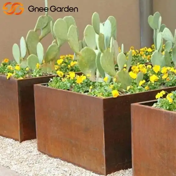 Rectangular Large Corten Steel Garden Planter image 4