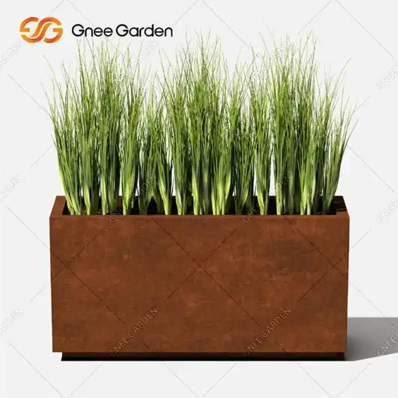 Rectangular Large Corten Steel Garden Planter image