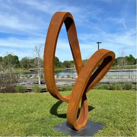 Modern Large Corten Steel Garden Sculpture for Sale Outdoor image 5