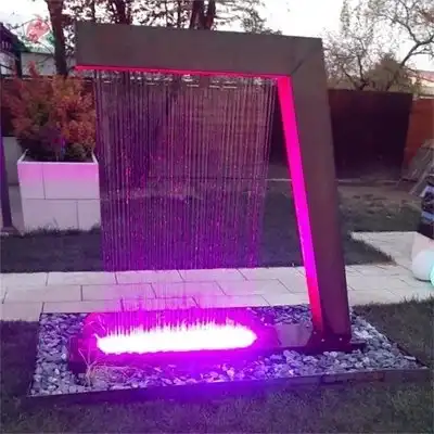 Corten Steel Rain Curtain Fountain L image 4
