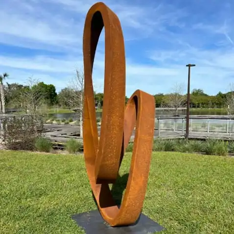 Modern Large Corten Steel Garden Sculpture for Sale Outdoor image 4