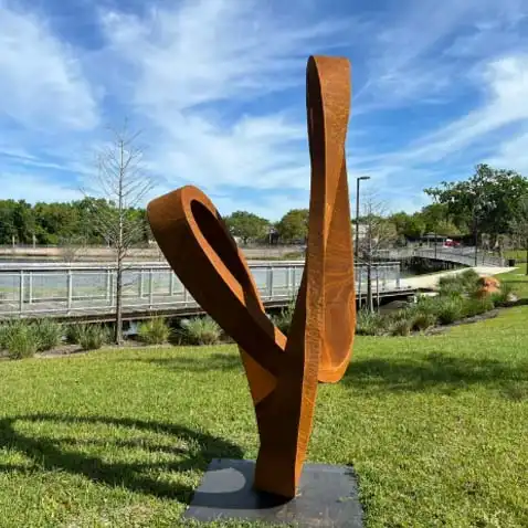 Modern Large Corten Steel Garden Sculpture for Sale Outdoor image 2
