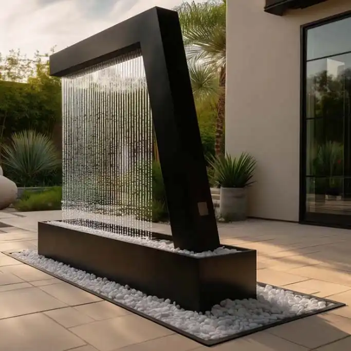 Corten Steel Rain Curtain Fountain L image 3