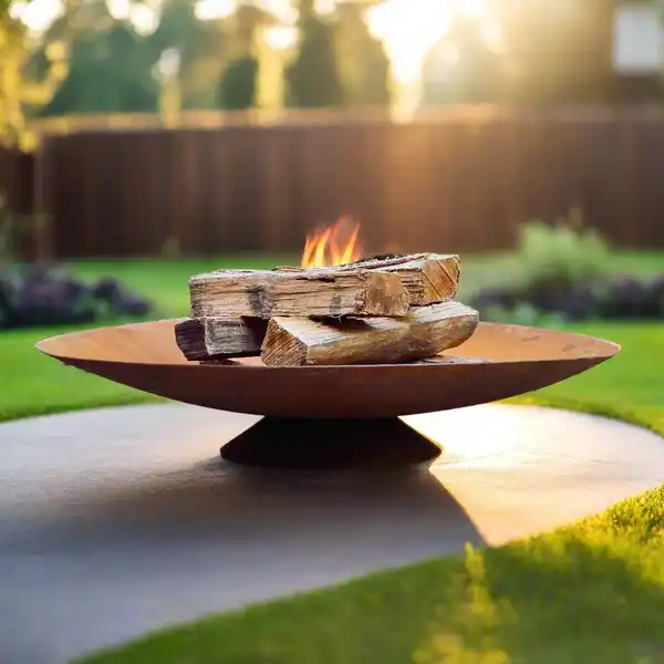 Corten Steel Fire Pit Water Bowl and Planter Bowl image 2