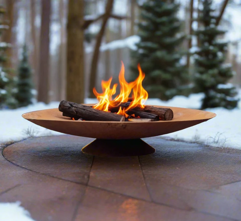 Corten Steel Fire Pit Water Bowl and Planter Bowl image 3