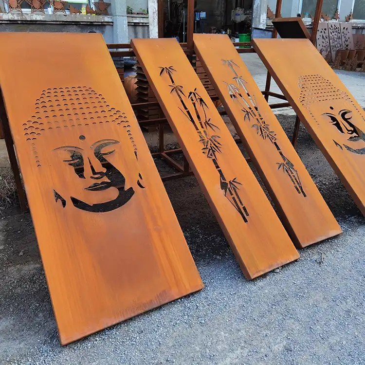 GN-SH-204 Outdoor Privacy Corten Steel Garden Decorative Screens image 2