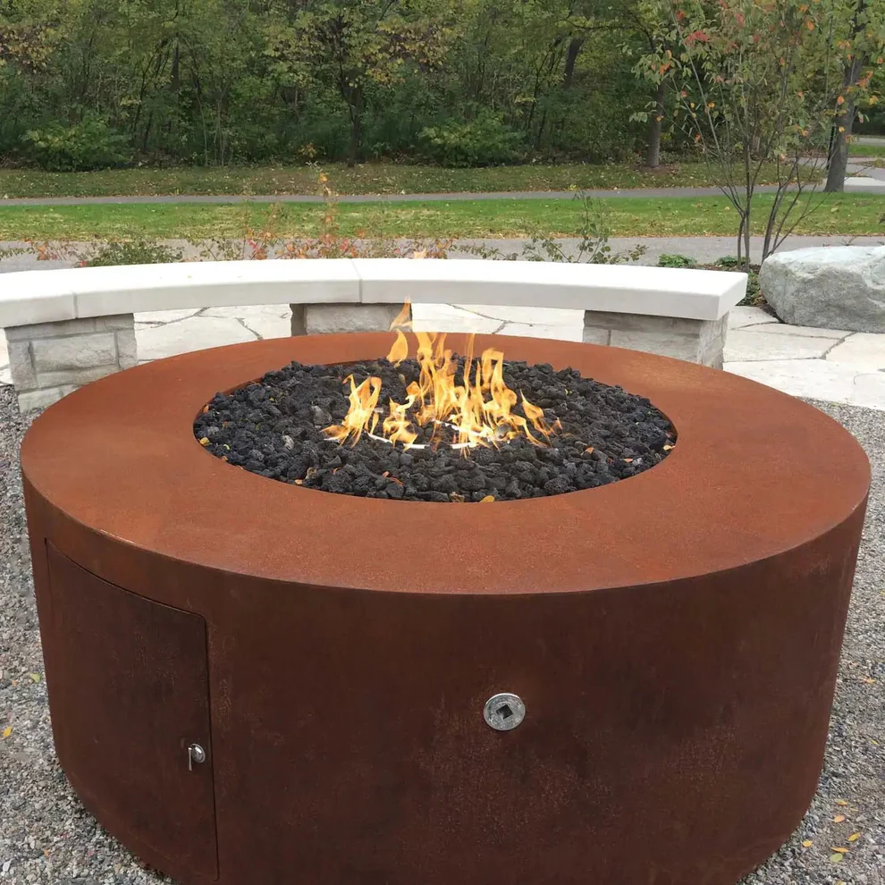Outdoor Circular Corten Steel Fire Pit image 2