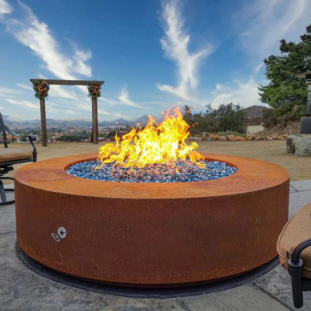 Outdoor Circular Corten Steel Fire Pit image 3