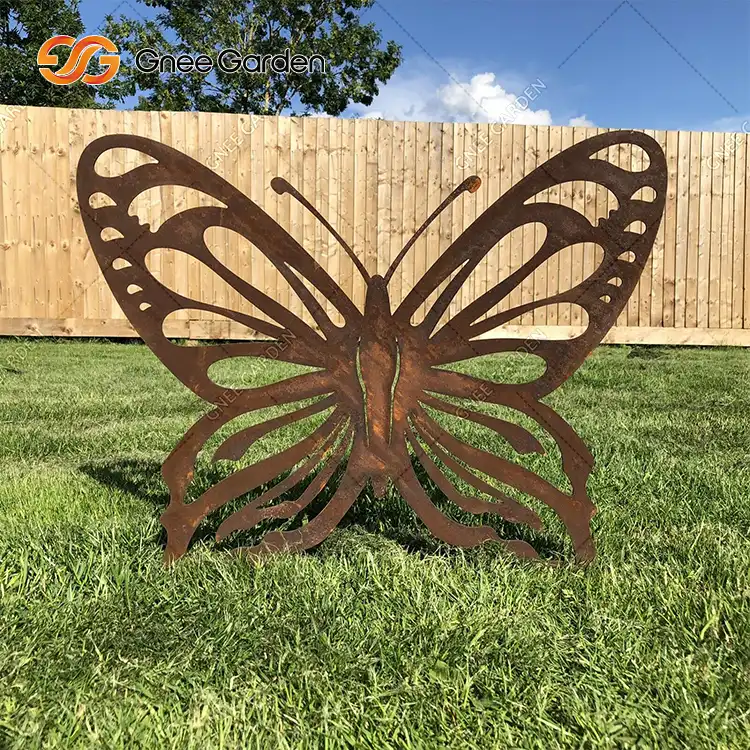 Outdoor Corten Steel Flower Garden Sculpture Decor GN-GD-211 image 5