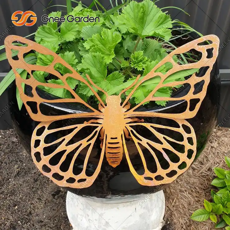 Outdoor Corten Steel Flower Garden Sculpture Decor GN-GD-211 image