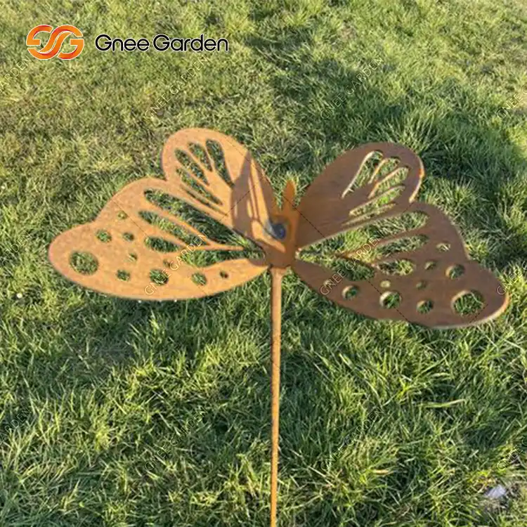 Outdoor Corten Steel Flower Garden Sculpture Decor GN-GD-211 image 2