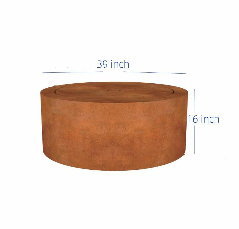 Corten Steel Reflection Pool Circle Fountain image 5